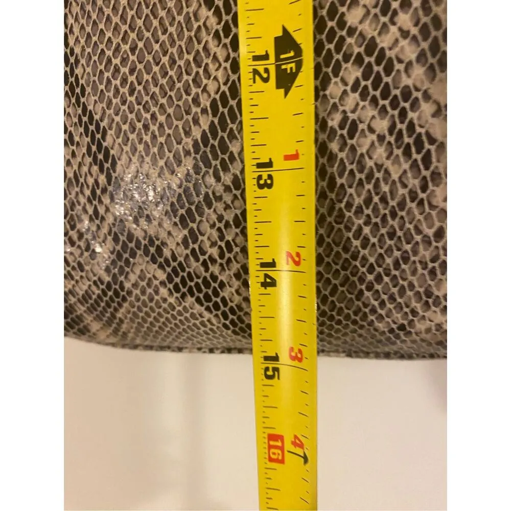 Margot Genuine Leather Snakeskin Pattern Large Tote bag Gray - Image 7