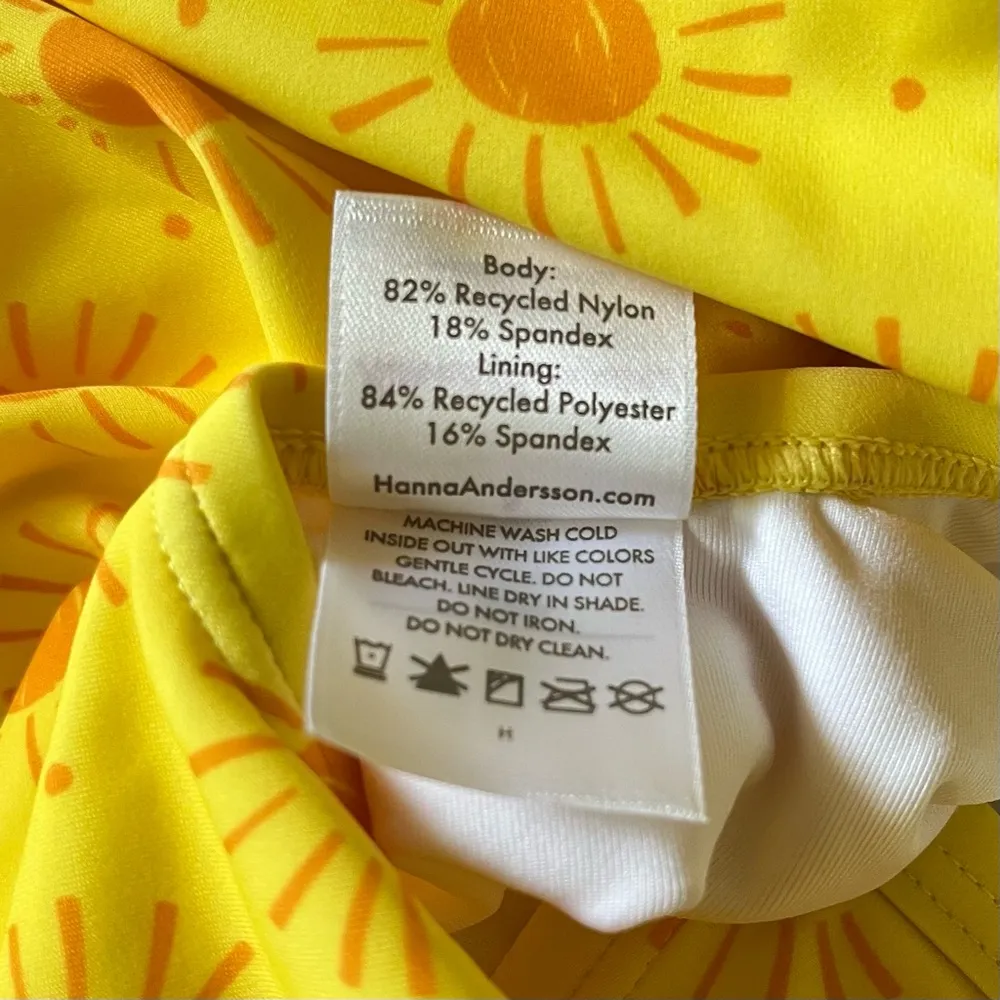 Hanna Andersson women’s one piece swimsuit in sunny yellow “Sunshine Day” print - Image 7