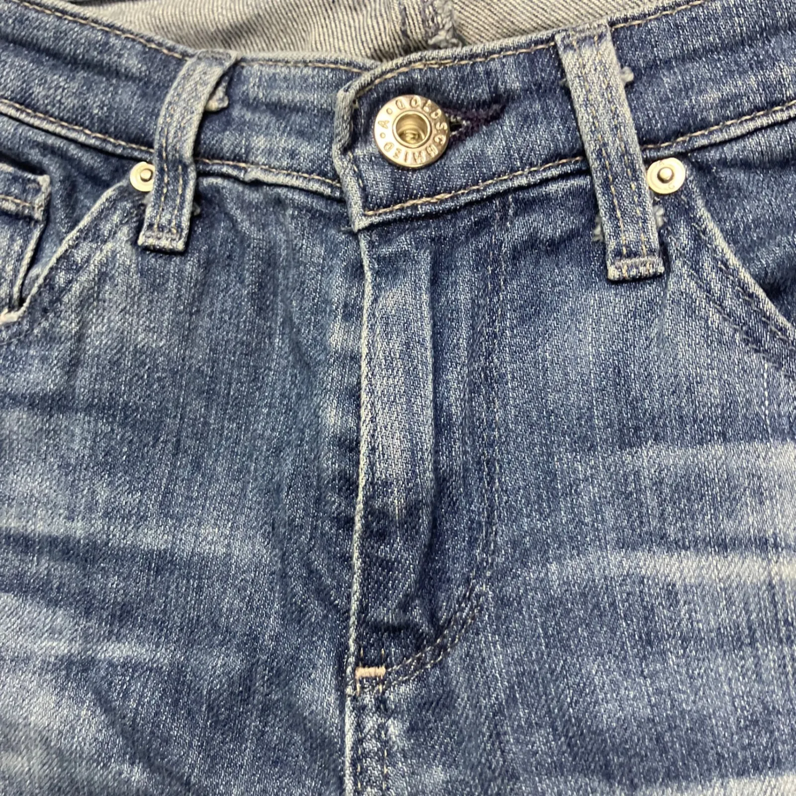 AG Adriano Goldschmied The Stevie Cuff Slim Straight Cuffed Jeans 26‎ Distressed - Image 4