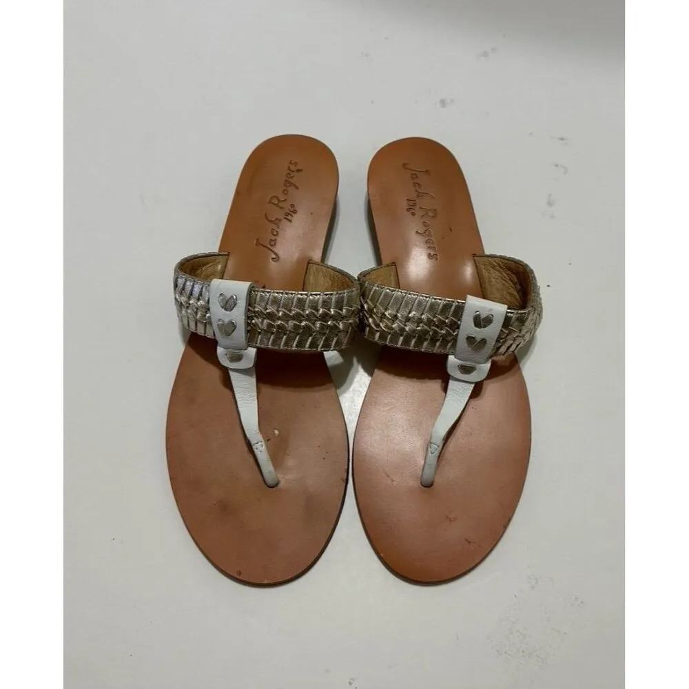 Jack Rogers Women's Tinsley Demi Wedge, White/Platinum Size 8.5 US - Image 2