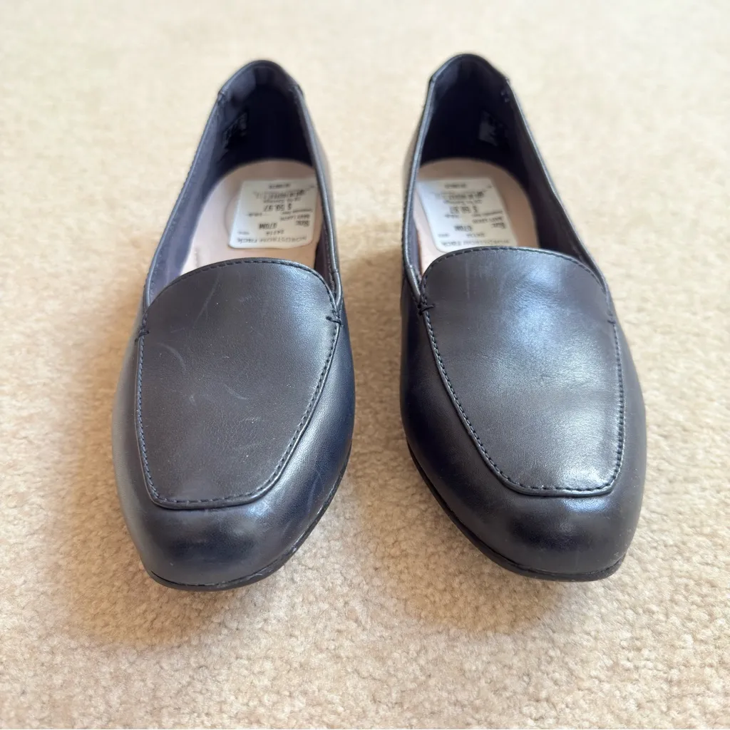 Clarks Navy Leather Almond Toe Juliet Lora Loafers Flats 7M NWT - Image 4