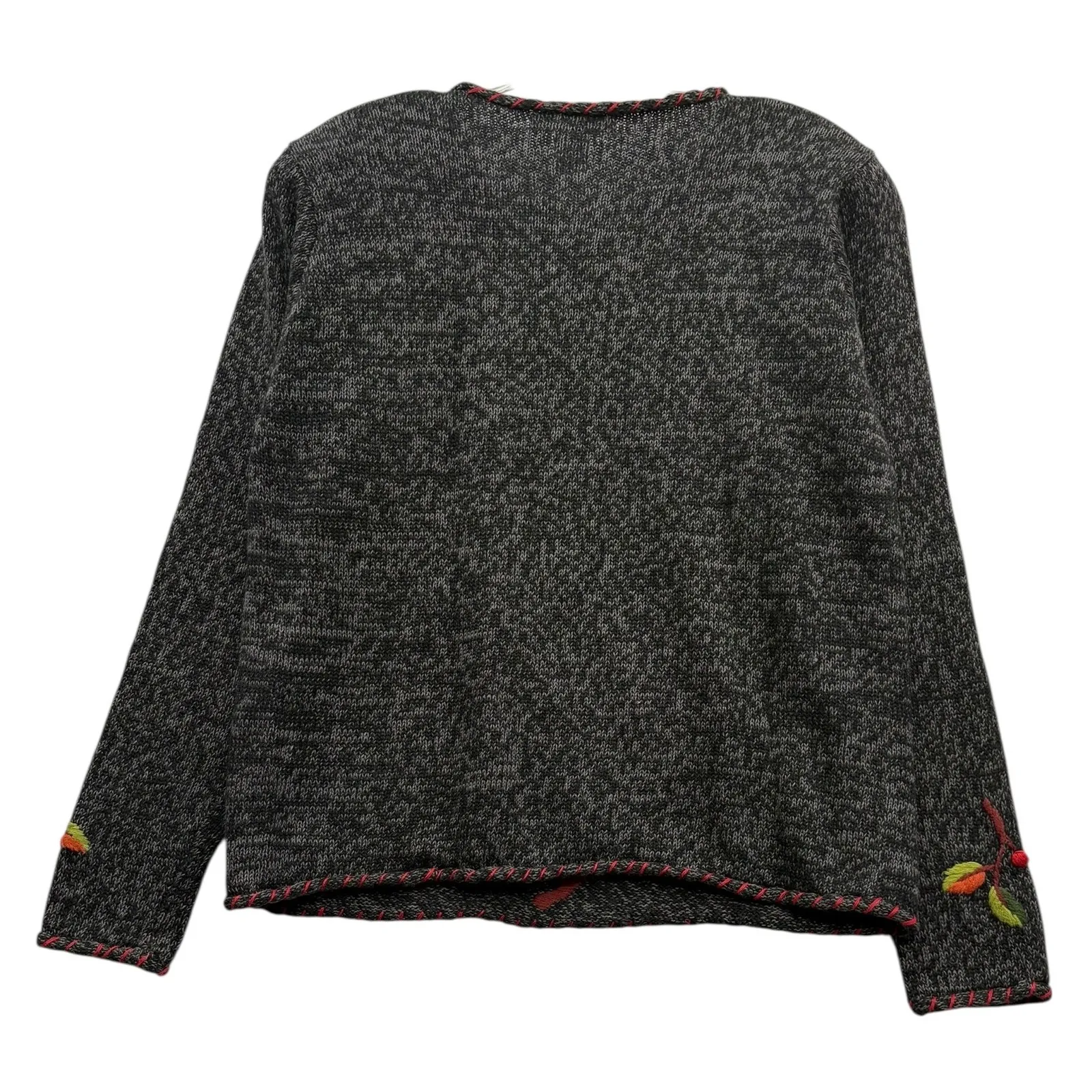 Vintage Arriviste Women's‎ Embroidered Sweater Floral Gray Retro Autumn Fall M Size M - Image 2