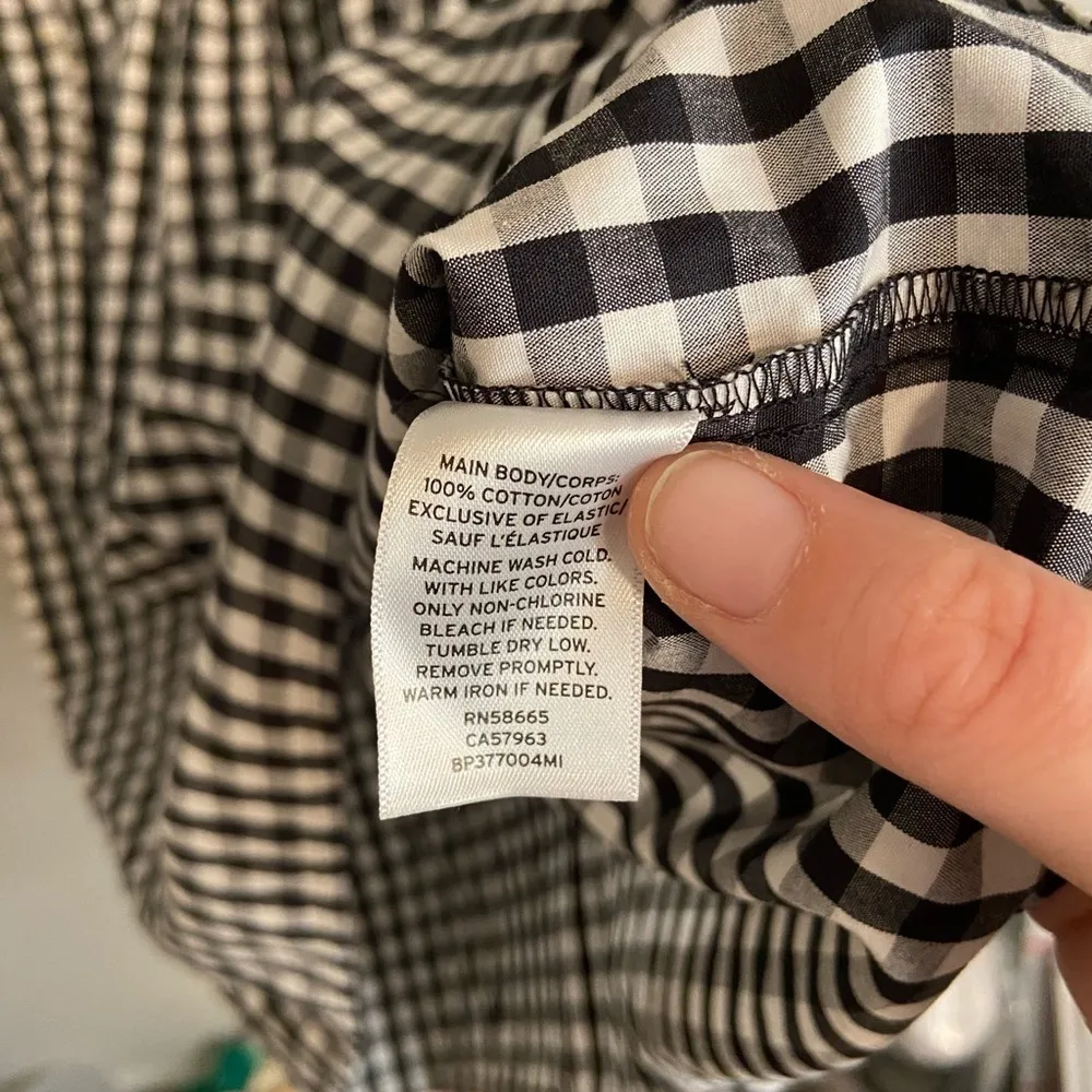 BP Smocked Off The Shoulder Bell Sleeve Lexi Black White Gingham Mini Dress - Image 5