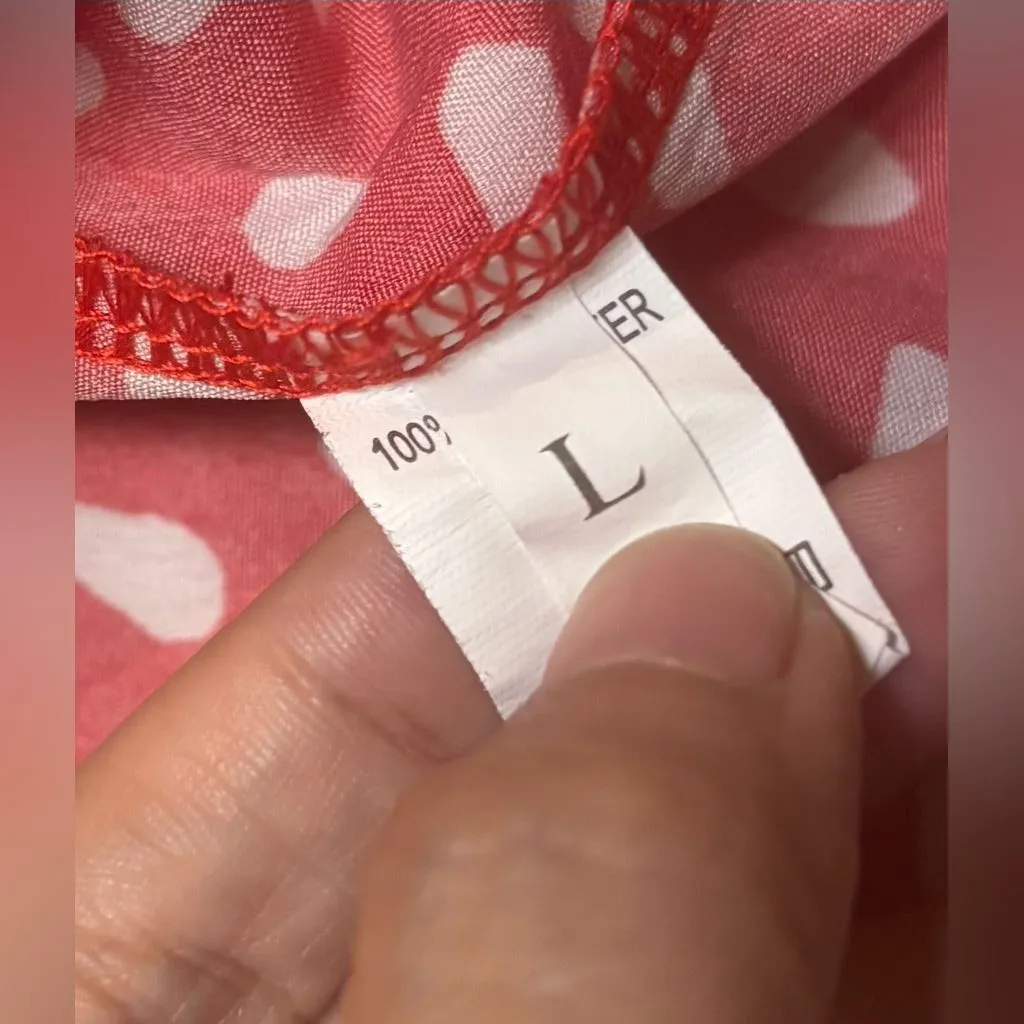 Woman’s Halter Dress Red & White Print Size Large Lightweight Summer Vacation - Image 3