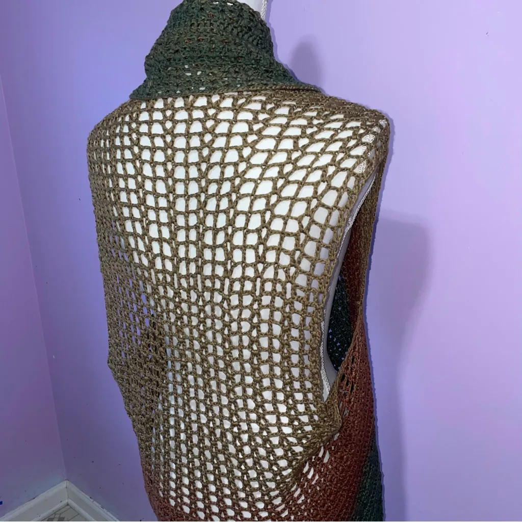 Umgee Crochet Shrug Women L Open Knit Longline Cardigan Boho Hippie Festival - Image 5