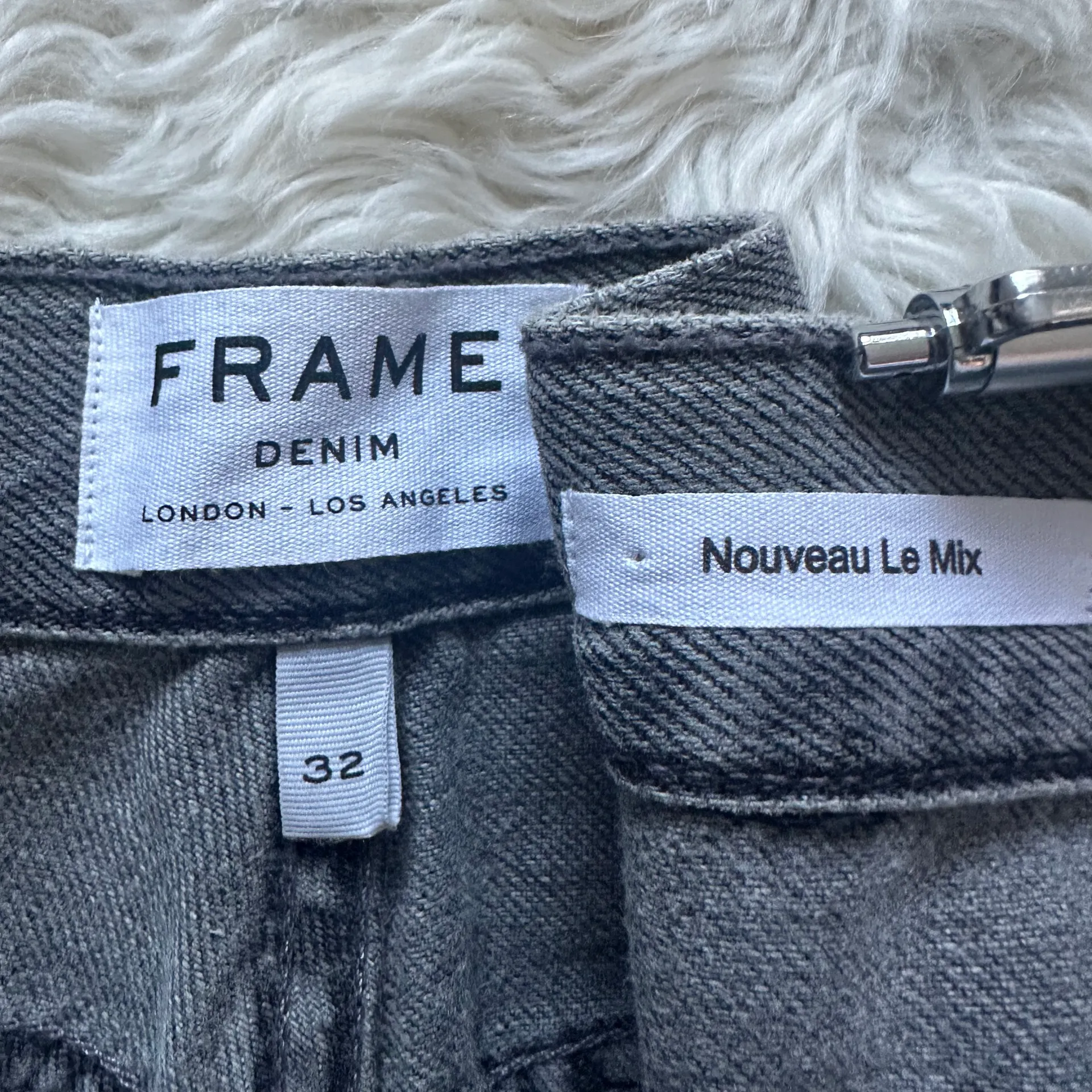 Frame Jeans Denim Nouveau Le Mix Straight Leg Crop Distressed Raw Hem Gray 32 - Image 11