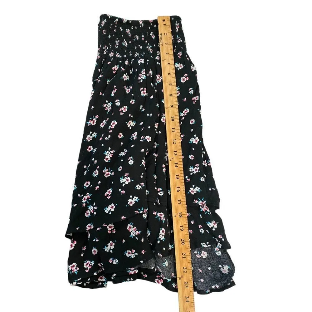 Torrid black floral Sz 2 wide waist stretchy layered mini skirt - Image 8