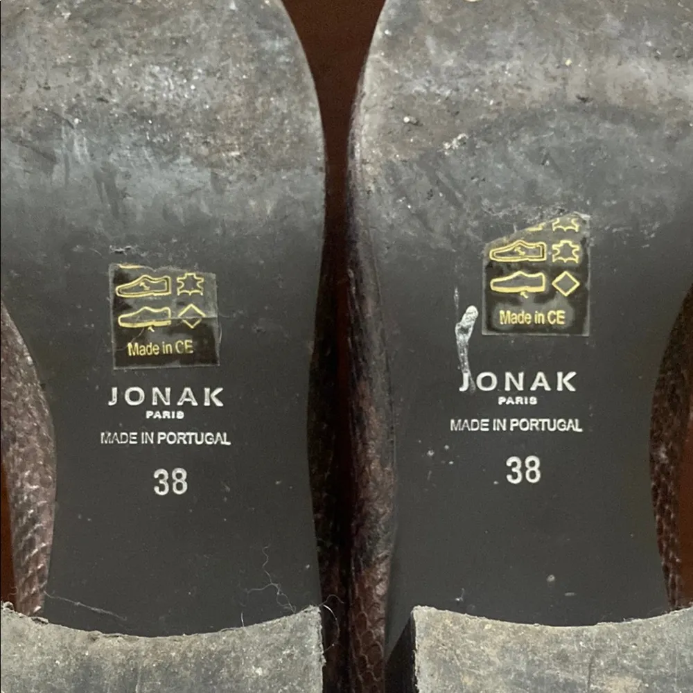 Jonak Paris Snakeskin Ankle Boots Black Size 7 - Image 5