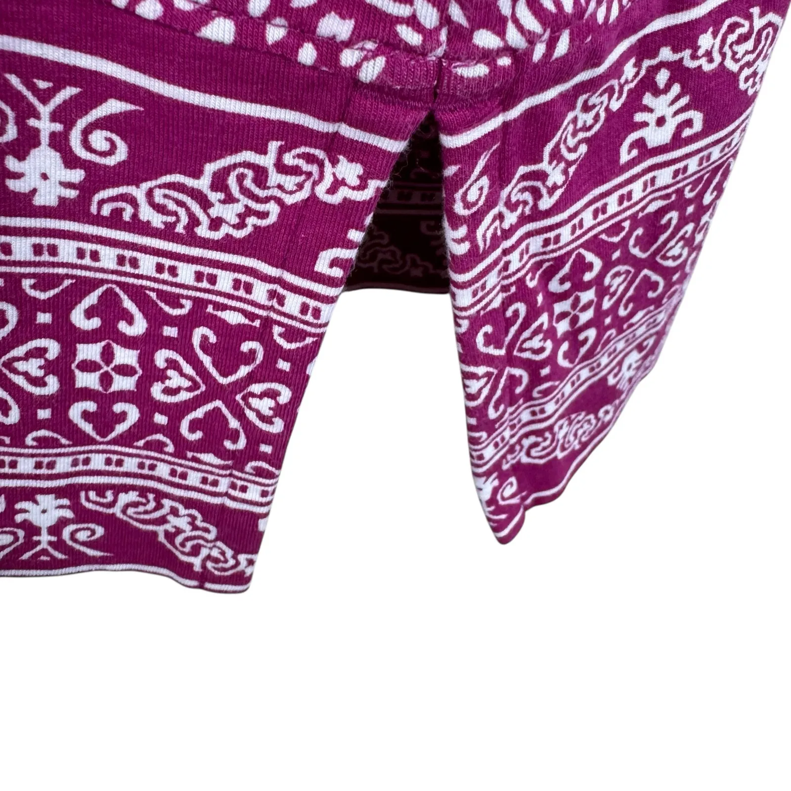 Coolibar St. Lucia Top UPF 50+ Raspberry White 3/4 Sleeve Top Made In India Sz M Pink Size M - Image 4