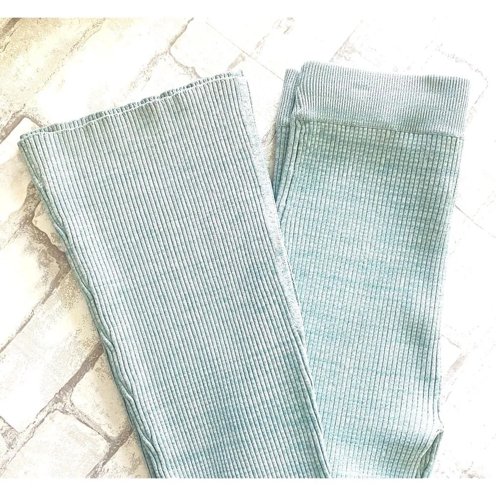 Le Ore Rimini Green Marled Ribbed Knit Stretchy Trousers Revolve Sustainable S - Image 14