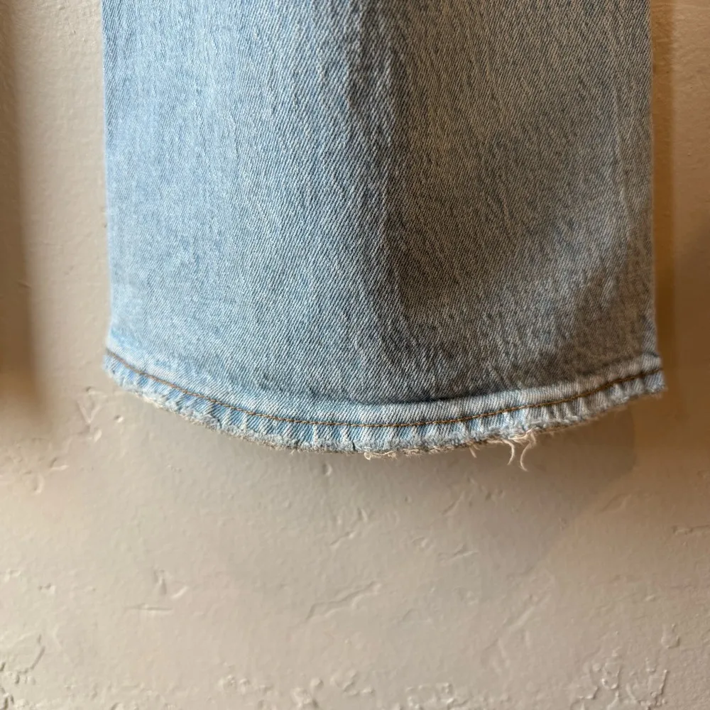 Abercrombie & Fitch Curve Love High Rise Vintage Flare Jeans in Light Wash - Image 11