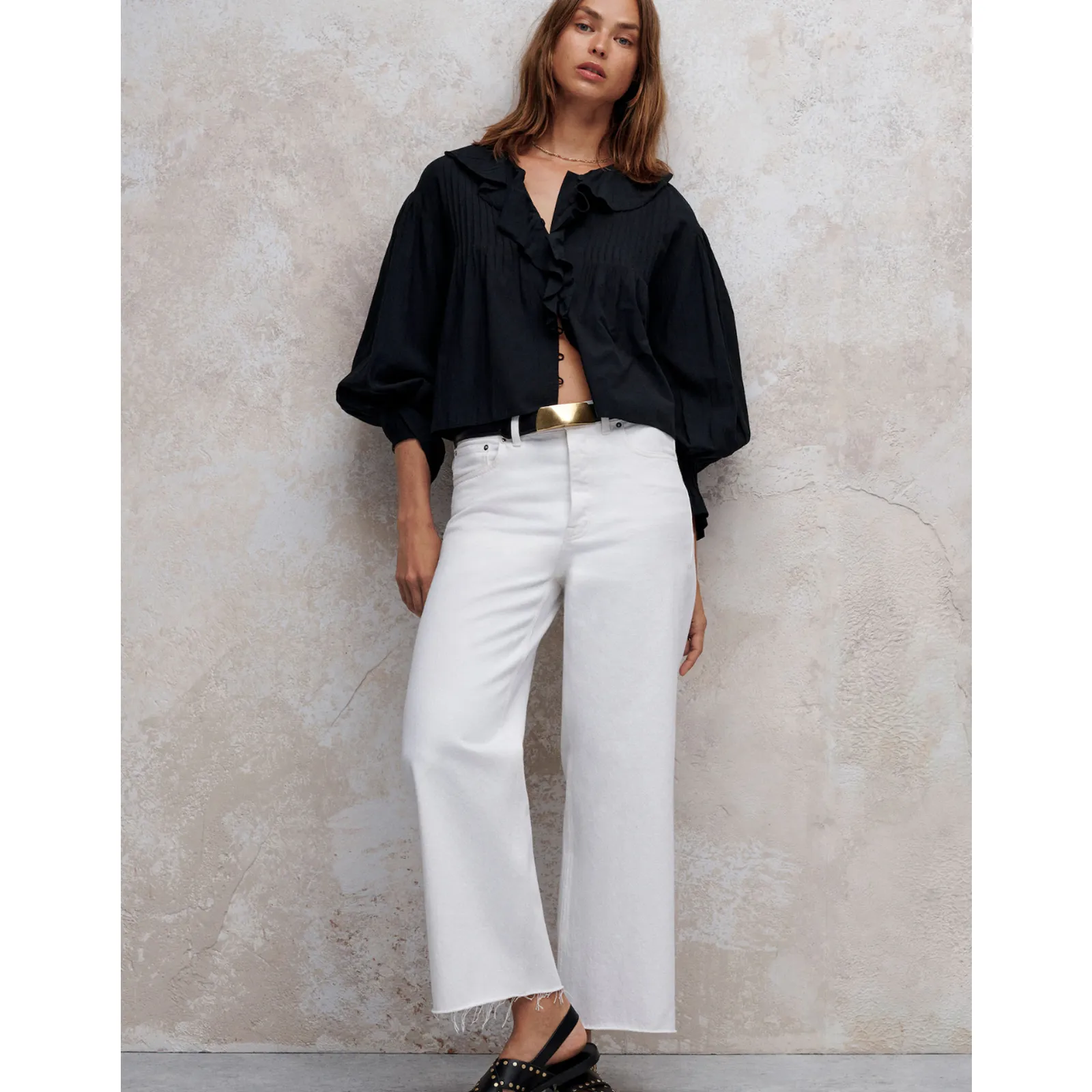 Madewell Low Slung Baggy Crop Jean Pure White Rigid Denim Relaxed US 30 NWT - Image 7