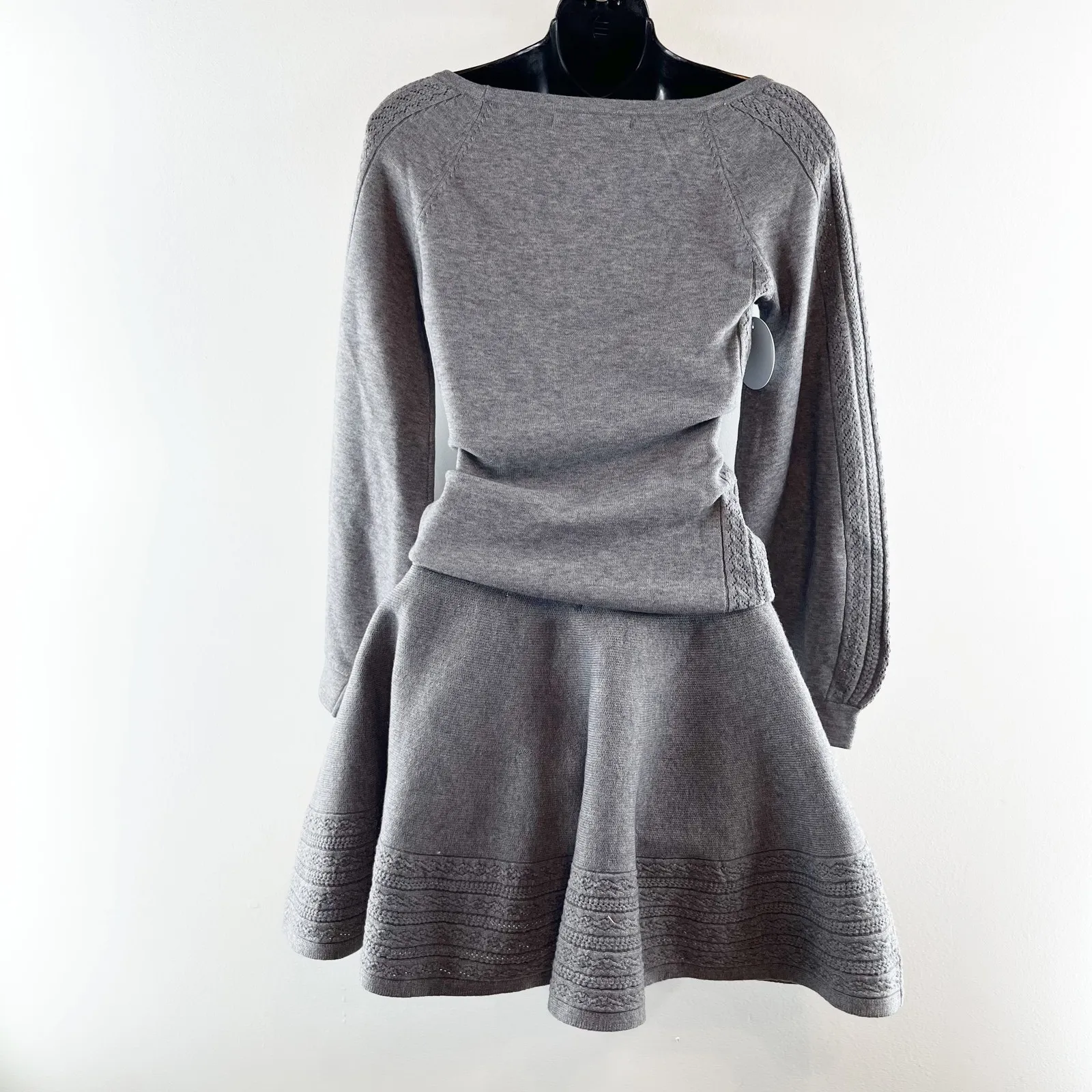 Hill House Home The Graydon Sweater Constantine Mini Skirt Heather Gray Small - Image 6