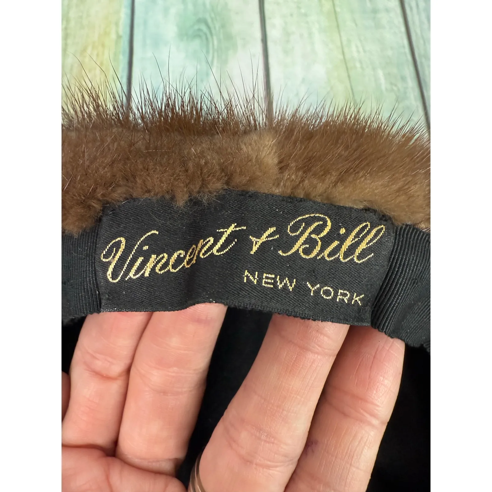 Vincent & Bill Vintage Mink Hat Beret Winter New York Brown Fur 1960 1970 - Image 7
