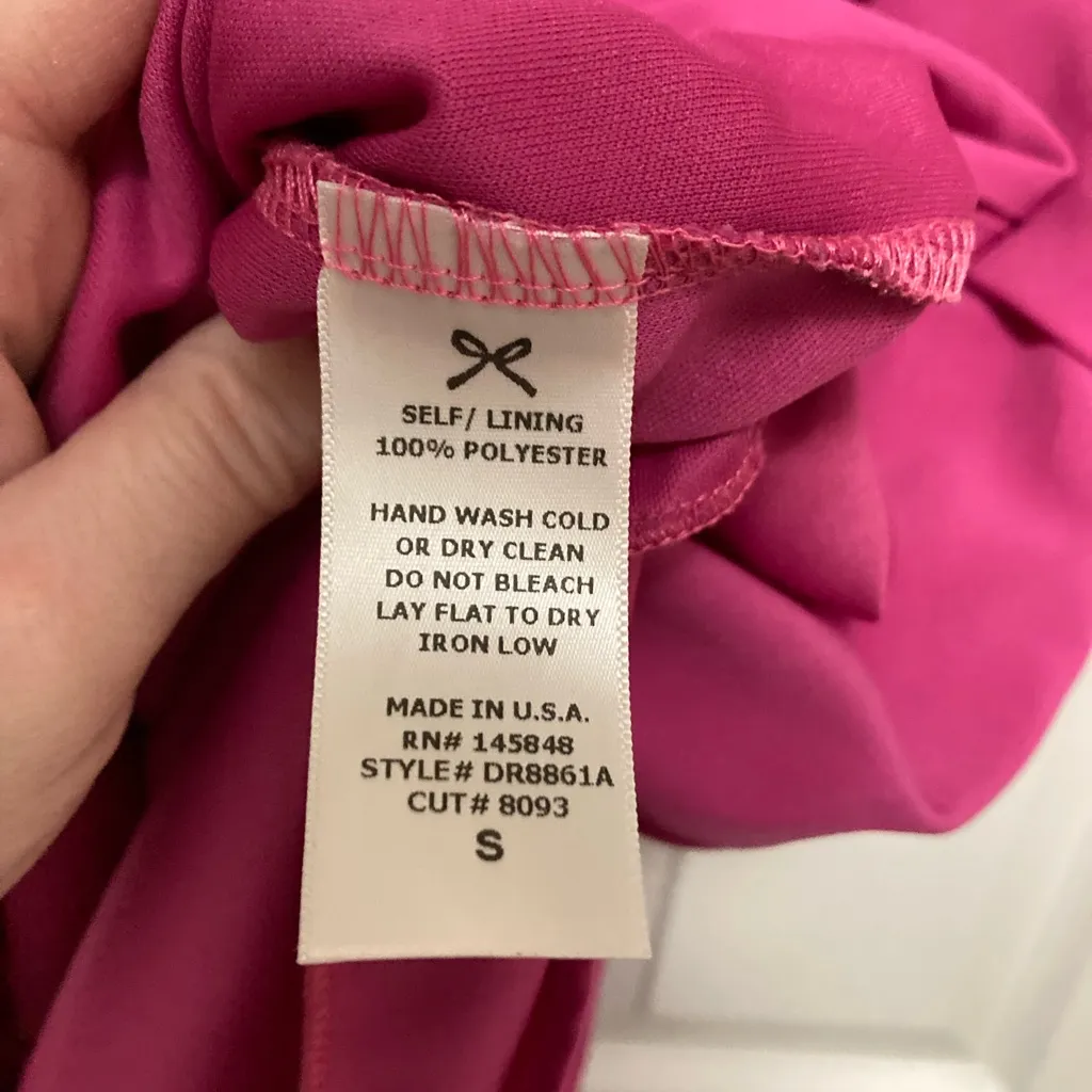 Everly Hot Pink Tie Front Short Sleeve Shift Mini Dress - Image 4