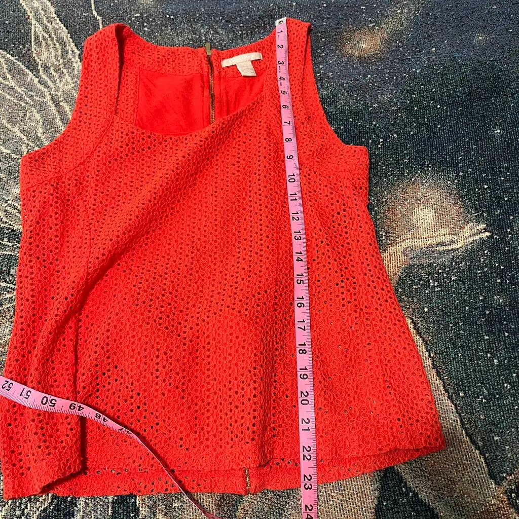 Banana Republic Orange Knit Tank Top Size 6 Full Back Zip Silhouette Y2K Travel - Image 12