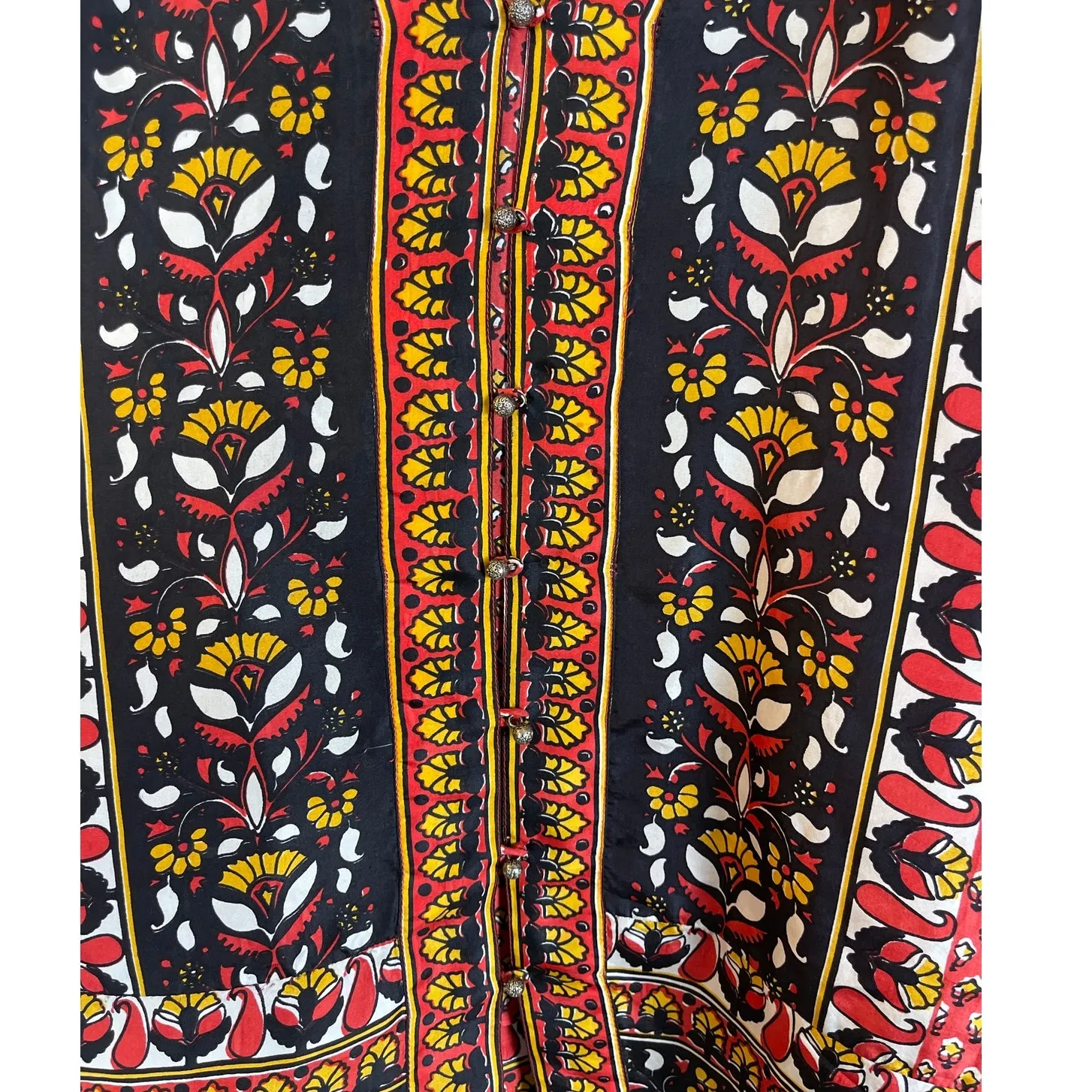 Calypso St. Barth Sunset Madela Silk Button‎ Front Sleeveless Blouse Size Small - Image 6