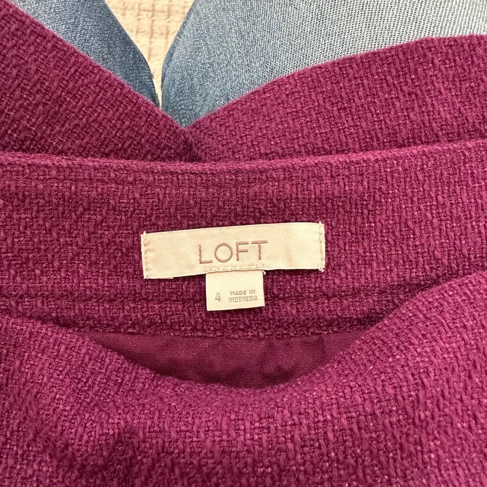 Loft Herringbone Tweed Shift Pocket Skirt - Image 4