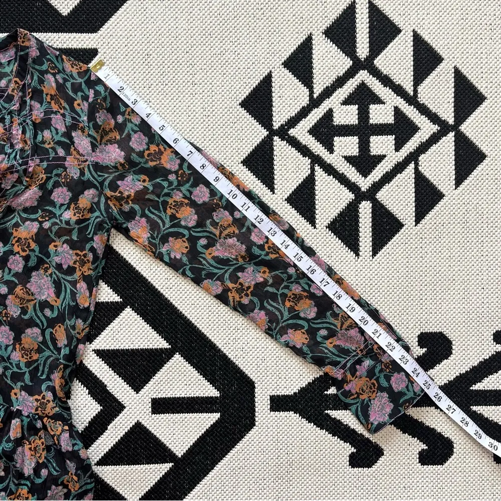 Free People See It Through Floral Maxi Dress in Black Combo XS NWT - Image 11