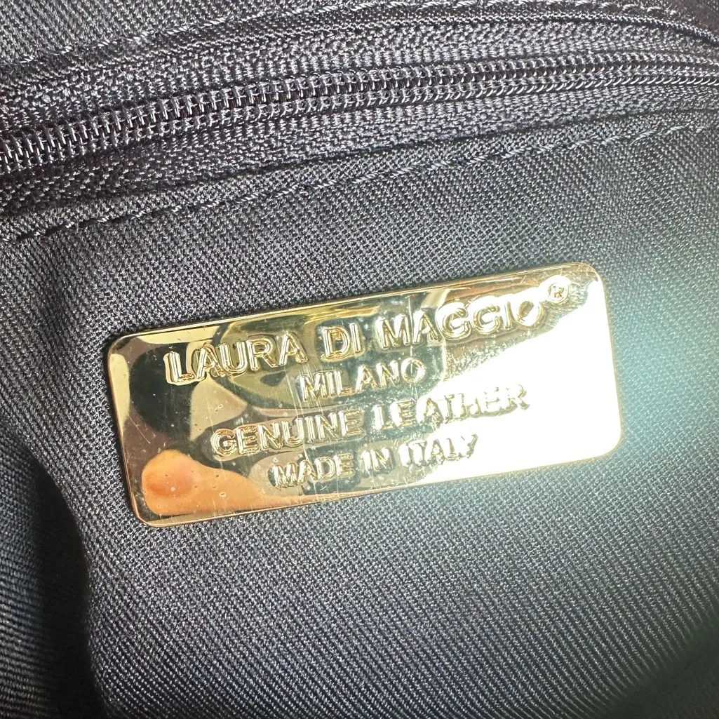 LAURA DI MAGGIO genuine leather mini backpack in vibrant orange - Image 4