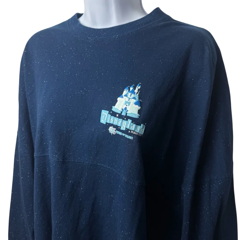 Disneyland 65th Anniversary Blue Sparkle Spirit Jersey Collectible Adult Size M - Image 3
