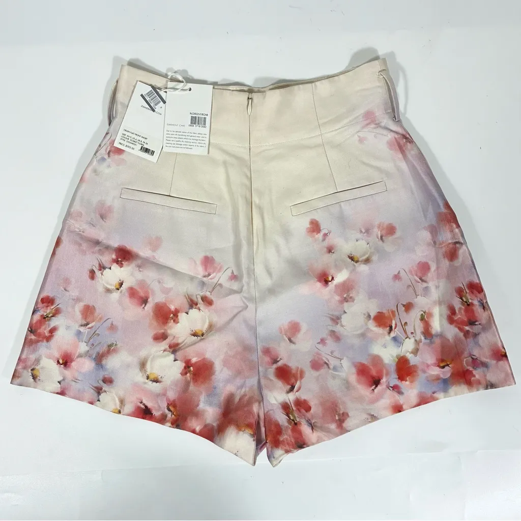 Zimmermann Crush Twill Shorts US 4 Scarlett Floral Silk Cotton NWT AU 0 - Image 2