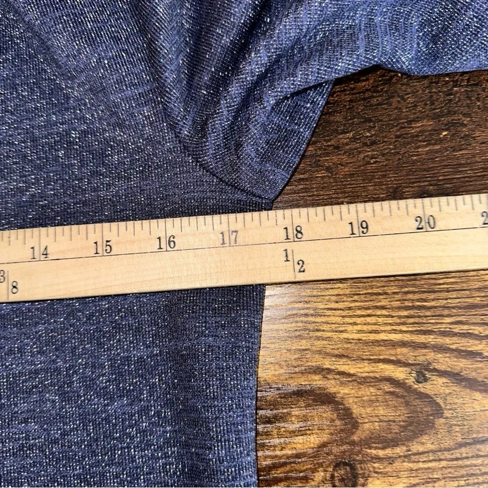 Ann Taylor Top Womens Medium Purple Metallic Sparkle Drape Neck Blouse Classy - Image 3