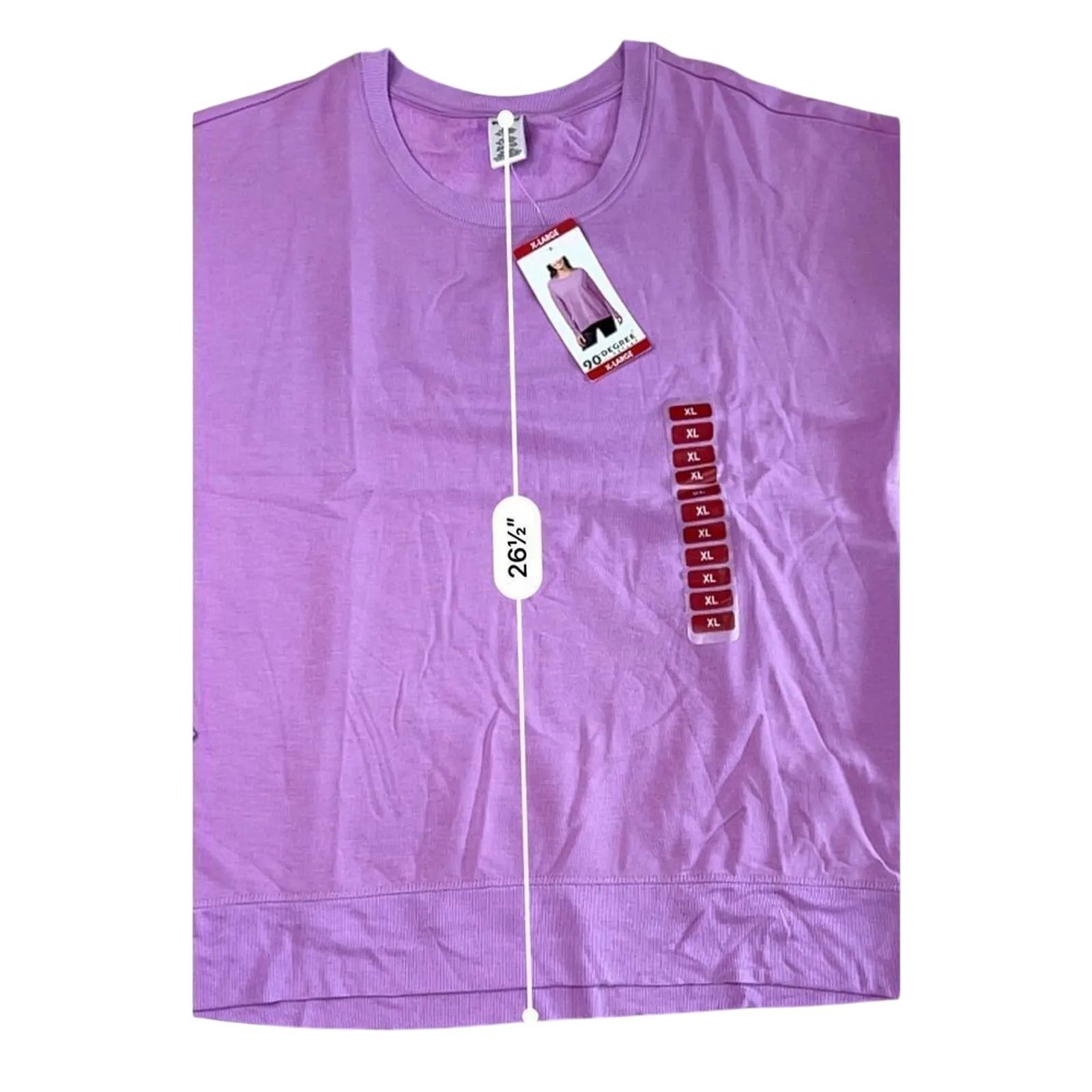 90 Degrees by Reflex Lounge Modal Top Sweatshirt Purple XL NWT Athleisure Purple - Image 7