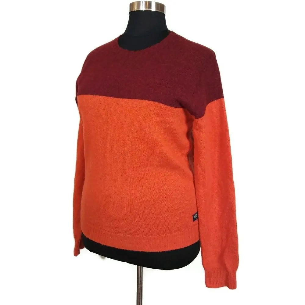 XXL SCOTCH & SODA wool Alpaca Blend Color Block Orange Long Sleeve Knit Sweater - Image 3