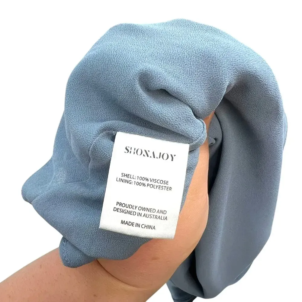 Shona Joy Lily‎ Bias Ruched Midi Dress Blue Smoke Size US 6 - Image 17