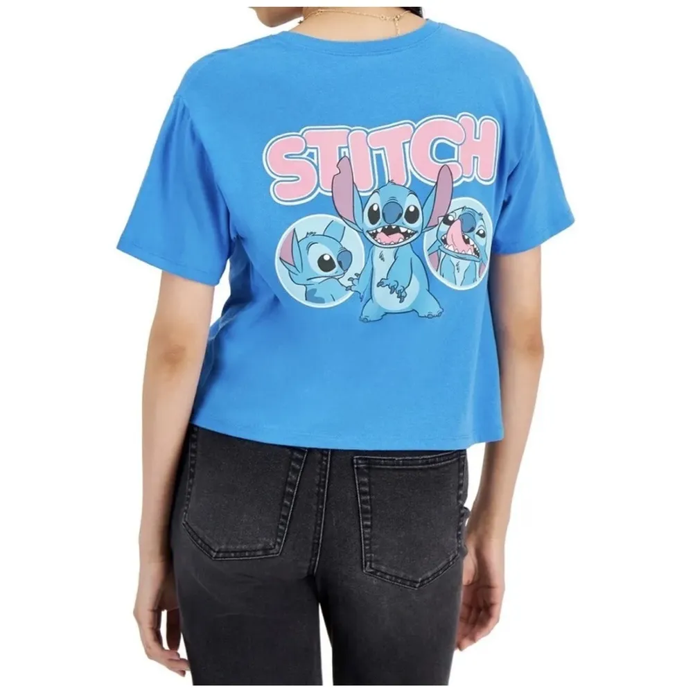 DISNEY STITCH SHORT SLEEVE BLUE GRAPHIC T SHIRT Size Small Oversized - Image 2