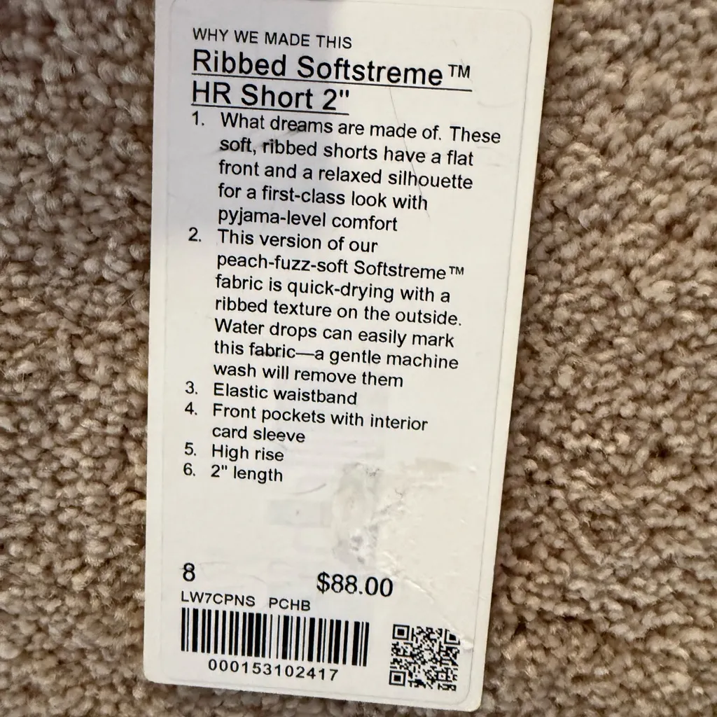 Retired Lululemon Ribbed Softstreme High Rise Short 2” Peach Bellini NWT Rare - Image 12