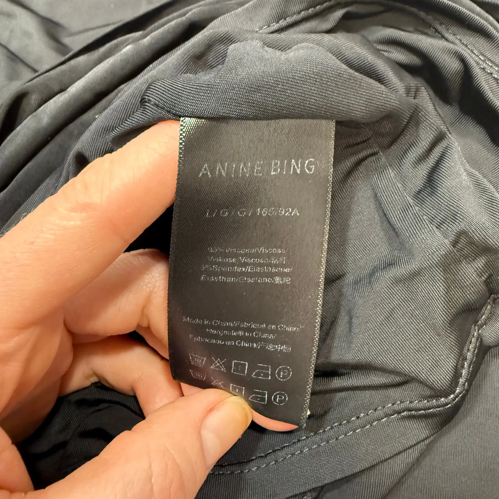 Anine Bing Black Ruched Top  Long Sleeve Large - Image 4