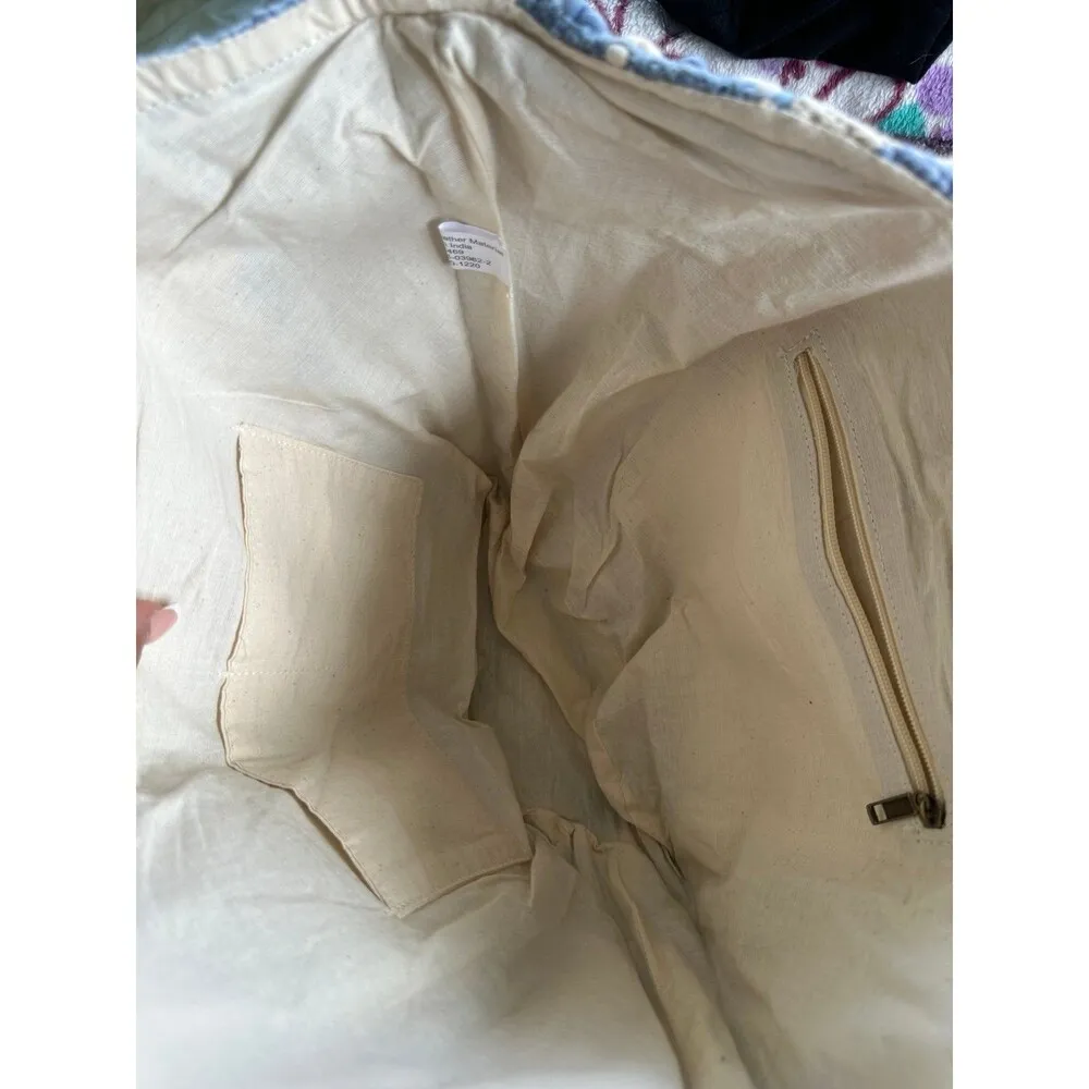 Boho Macrame Stripe Fringe Woven Southwestern Rope Handles Beach Open Tote Bag Multiple - Image 5