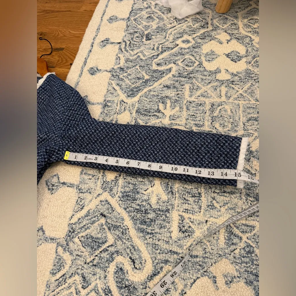 J. McLaughlin Fringed Tweed Coat Women's Size S Hook & Eye Closure Midi Pockets - Image 13