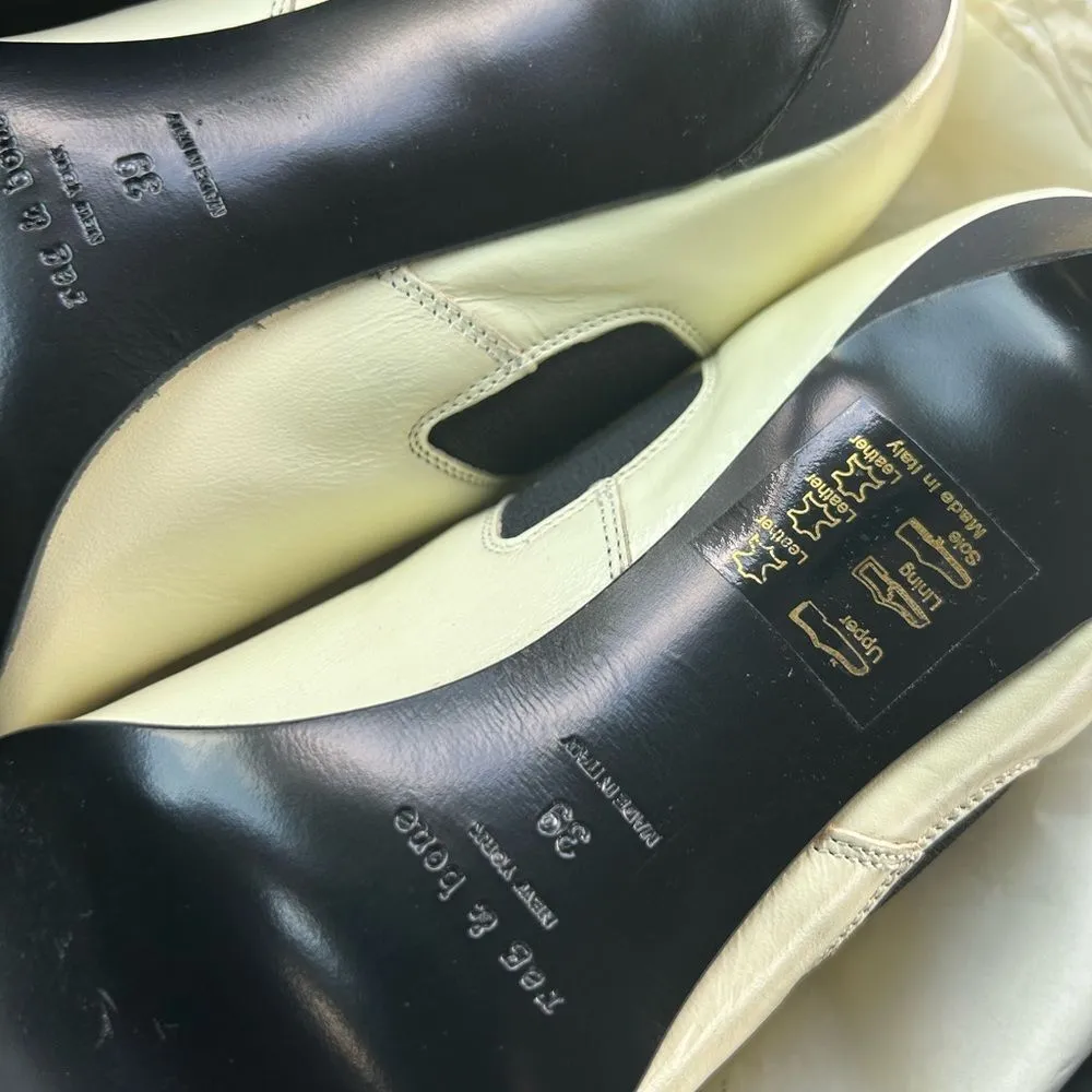 Rag & Bone Antique White Leather Ankle Shoes(Size 39/9) - Image 5