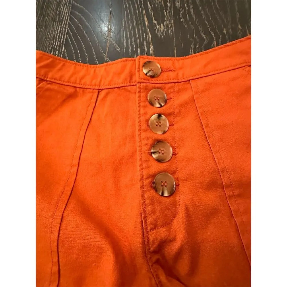 Black NYC Women’s High-Waisted Button Front Shorts Orange Size 24 NWT - Image 4