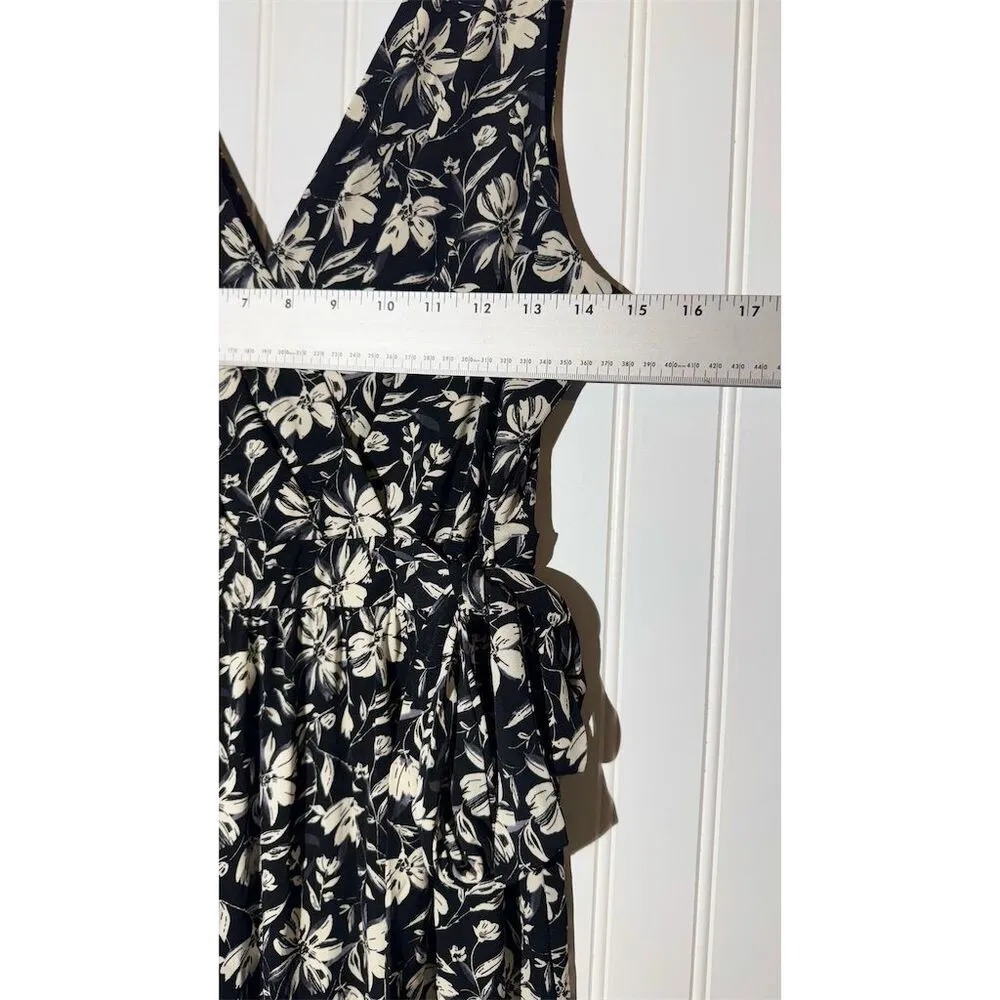 Kaileigh Black & White Floral Maxi Dress - Boho Cottagecore Feminine Flowy  MP - Image 3
