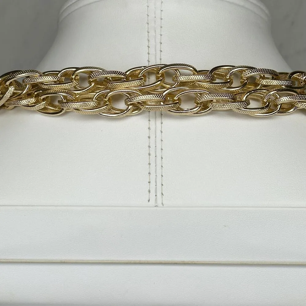 Gold Tone Tassel Chain Link Open Wrap Necklace - Image 11