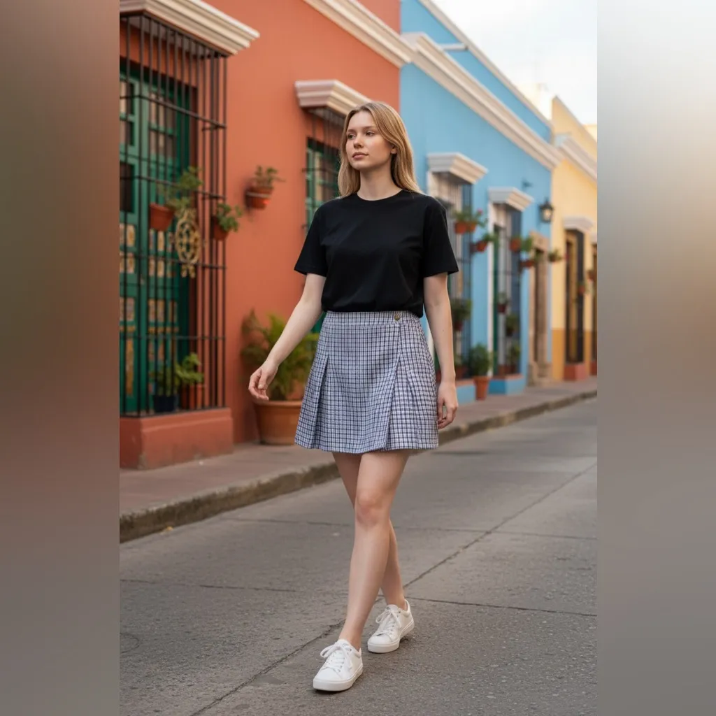 Hollister Ultra High-Rise Pleated Plaid Mini Skirt - Image 3