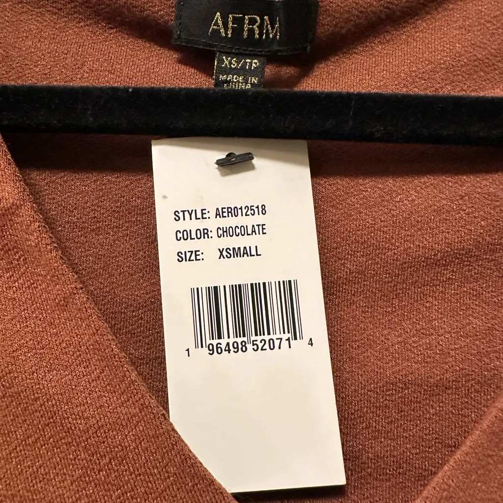 AFRM X Revolve Essentials Kloie Bodysuit‎ Brown Size XS - Image 3