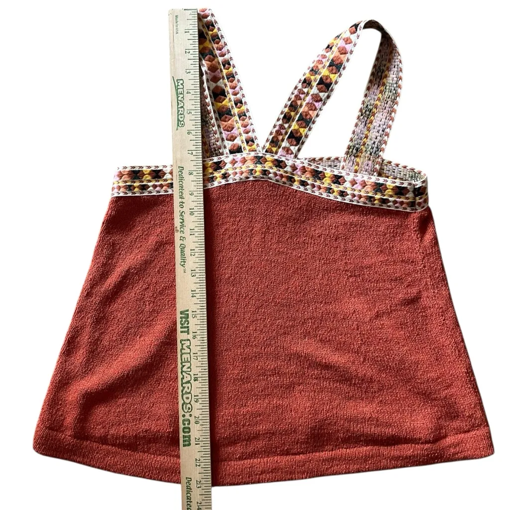 Madewell‎ Terracotta and Multicolor Strappy Tank Top Knit Sweater Boho Casual XS - Image 7