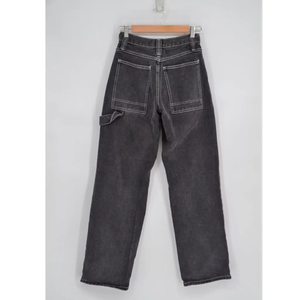 John Galt Crispina Carpenter Jeans Black Women's S Baggy Straight Leg Relaxed - Image 4