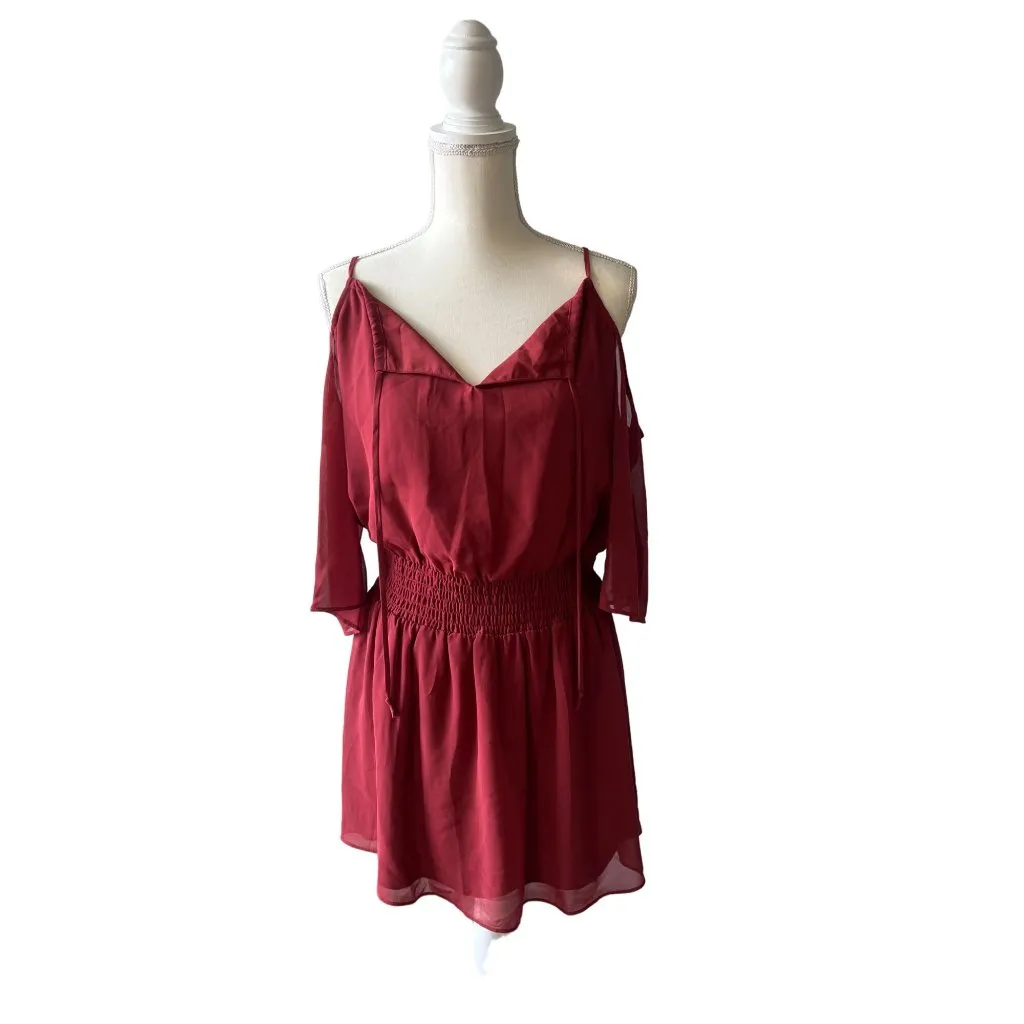 BCBGENERATION Red Cold Shoulder Dress Size Small NEW - Image 2