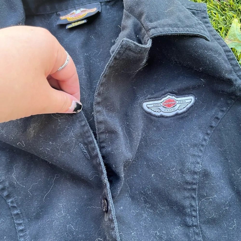 Harley Davidson Sleeveless Button Down Shirt - Image 2