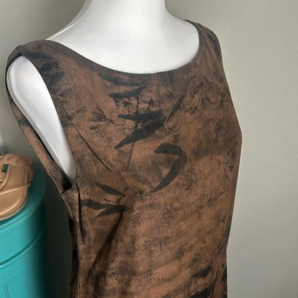 Vintage Hawaiian Tapa Traditional Island Print Sleeveless A - Image 4