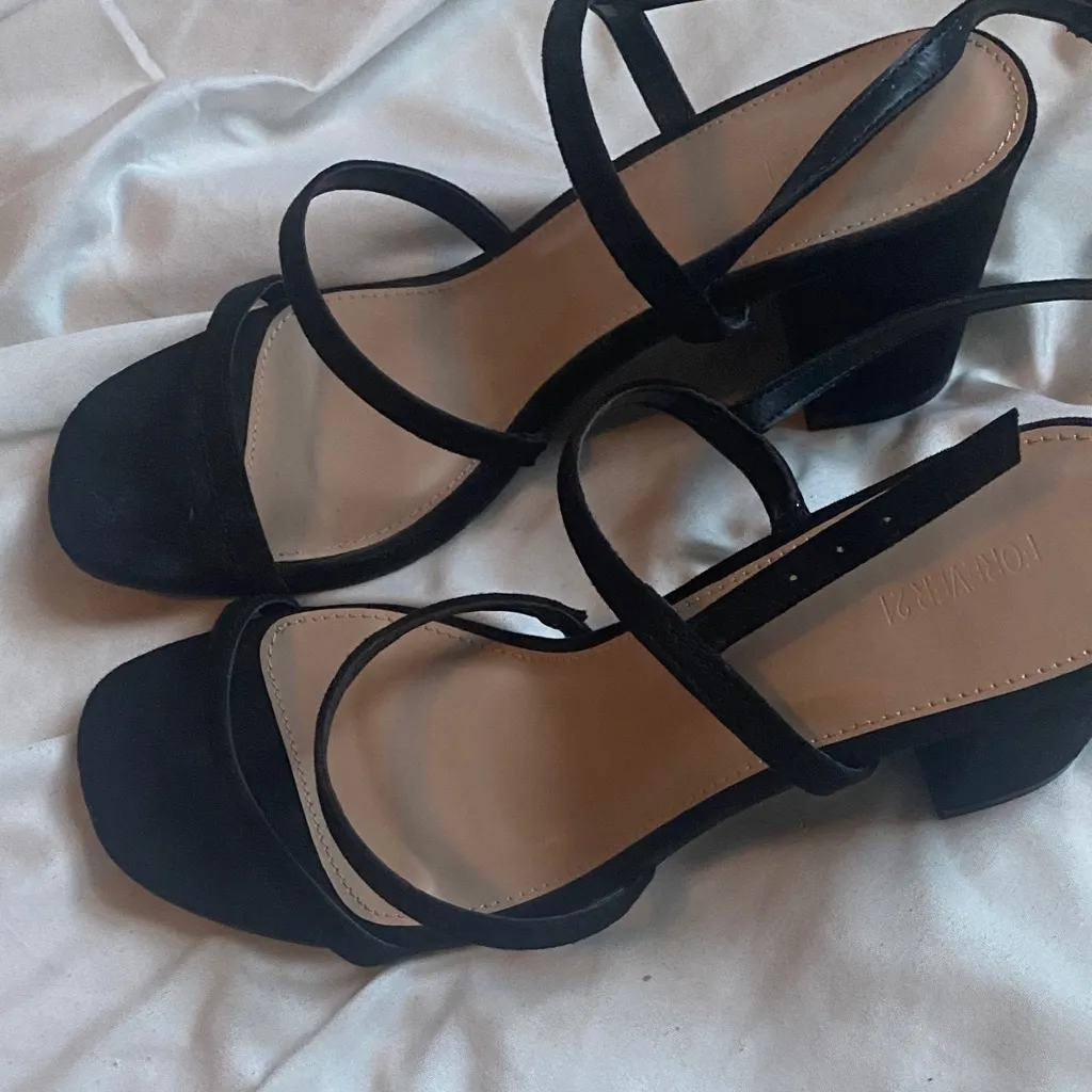 Forever 21 Black Strappy Heels - Image 2