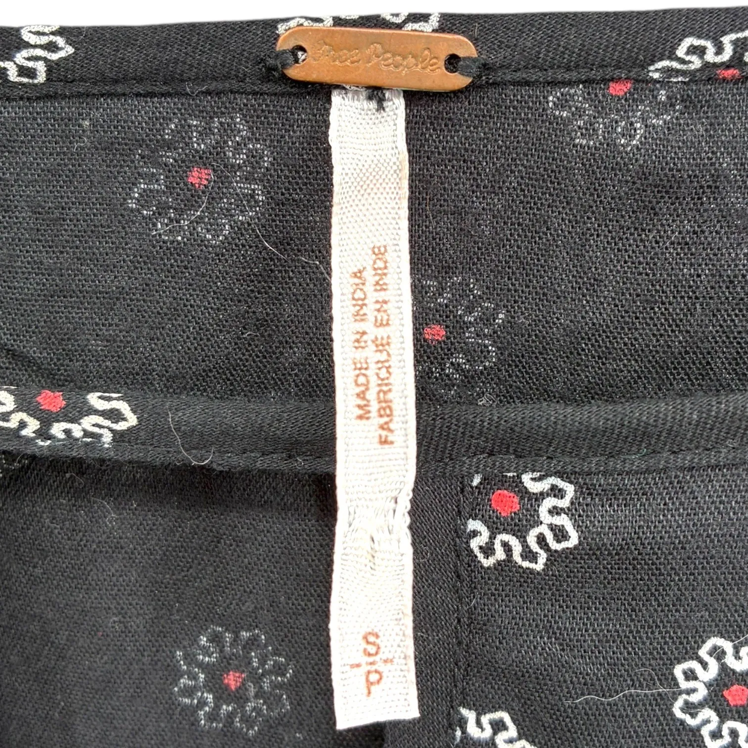 Free People Black Floral Long Sleeve Swing Mini Dress Size S Boho - Image 3