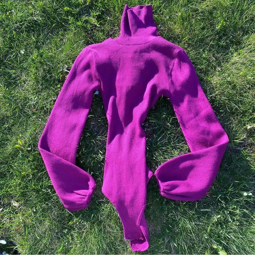 Crisscross the Universe Purple Ribbed Strappy Backless Bodysuit - Image 6