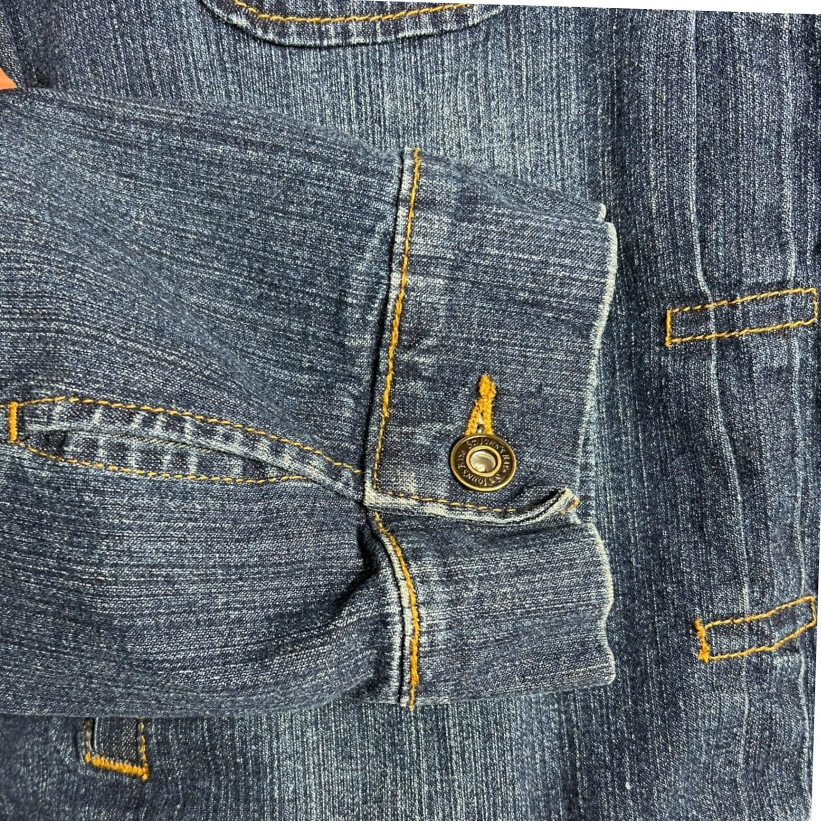 ST. JOHN'S BAY Woman Denim Jean Jacket 2X Blue Pintuck Pleated Classic Trucker - Image 7